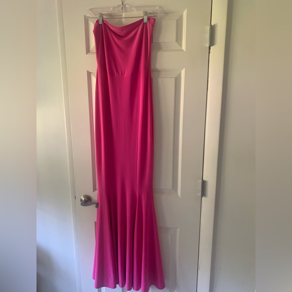 Strapless Fishtail Gown in Orchid Pink - Picture 3 of 5